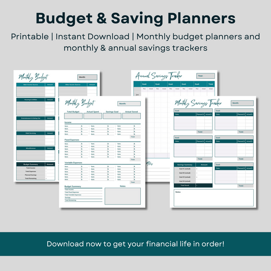 Printable Budgeting and Saving Bundle