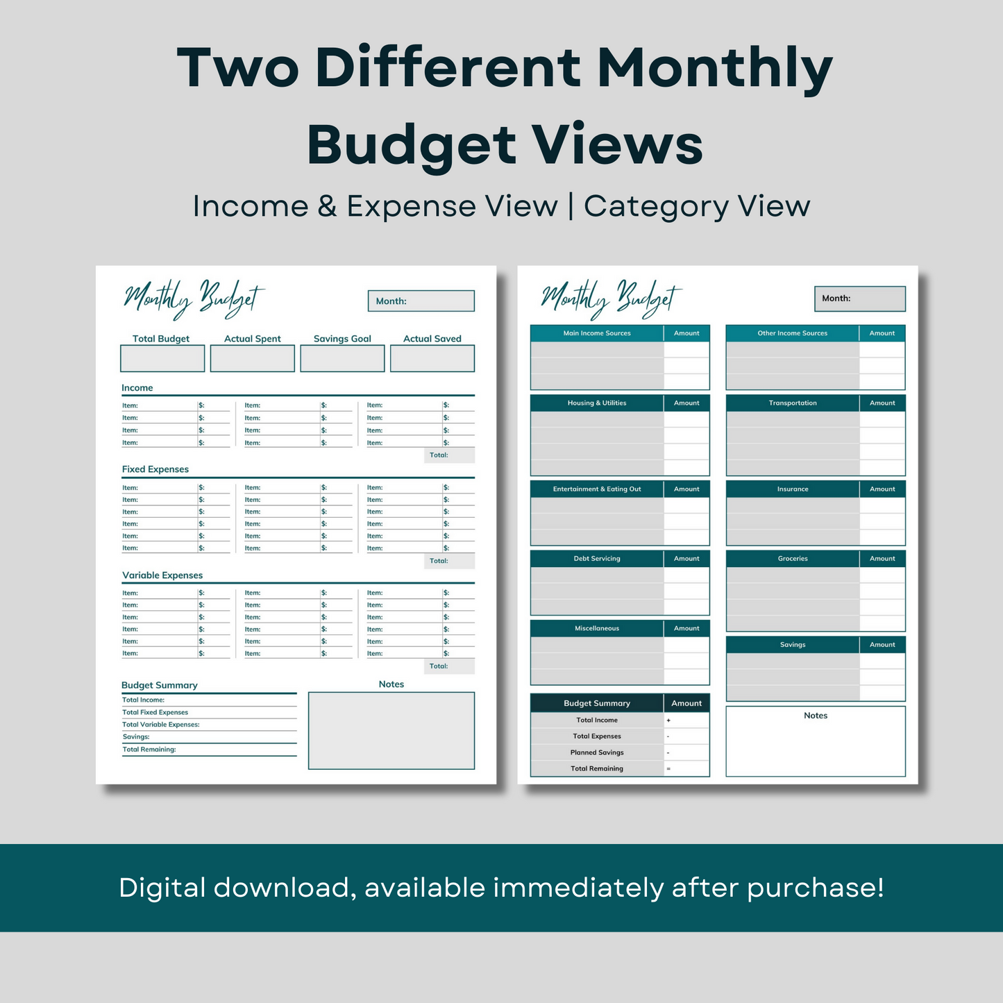 Printable Budgeting and Saving Bundle